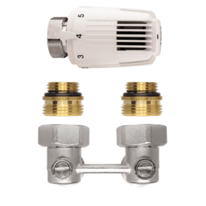 HERZ – Kompletný set Klasik „H“ na pripojenie vykurovacieho telesa typu VK, rohový