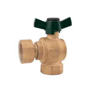 HERZ – Guľový kohút MODUL rohový, pre rozdeľovače 8530 s prevlečnou maticou